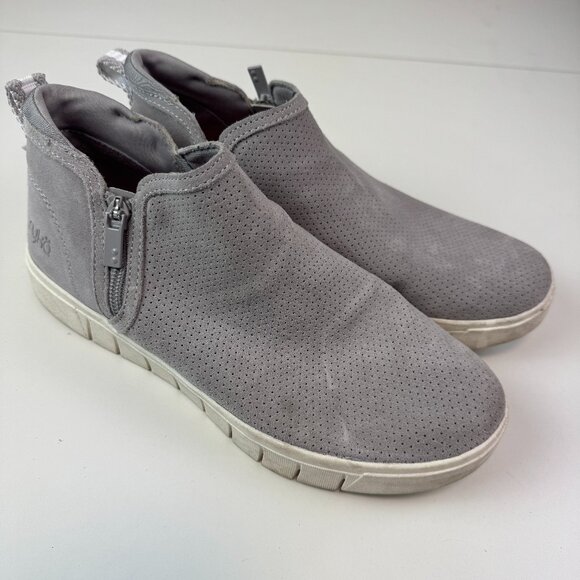 Ryka Hensley 8.5 faux suede booties gray perforated ankle boots - Picture 1 of 8